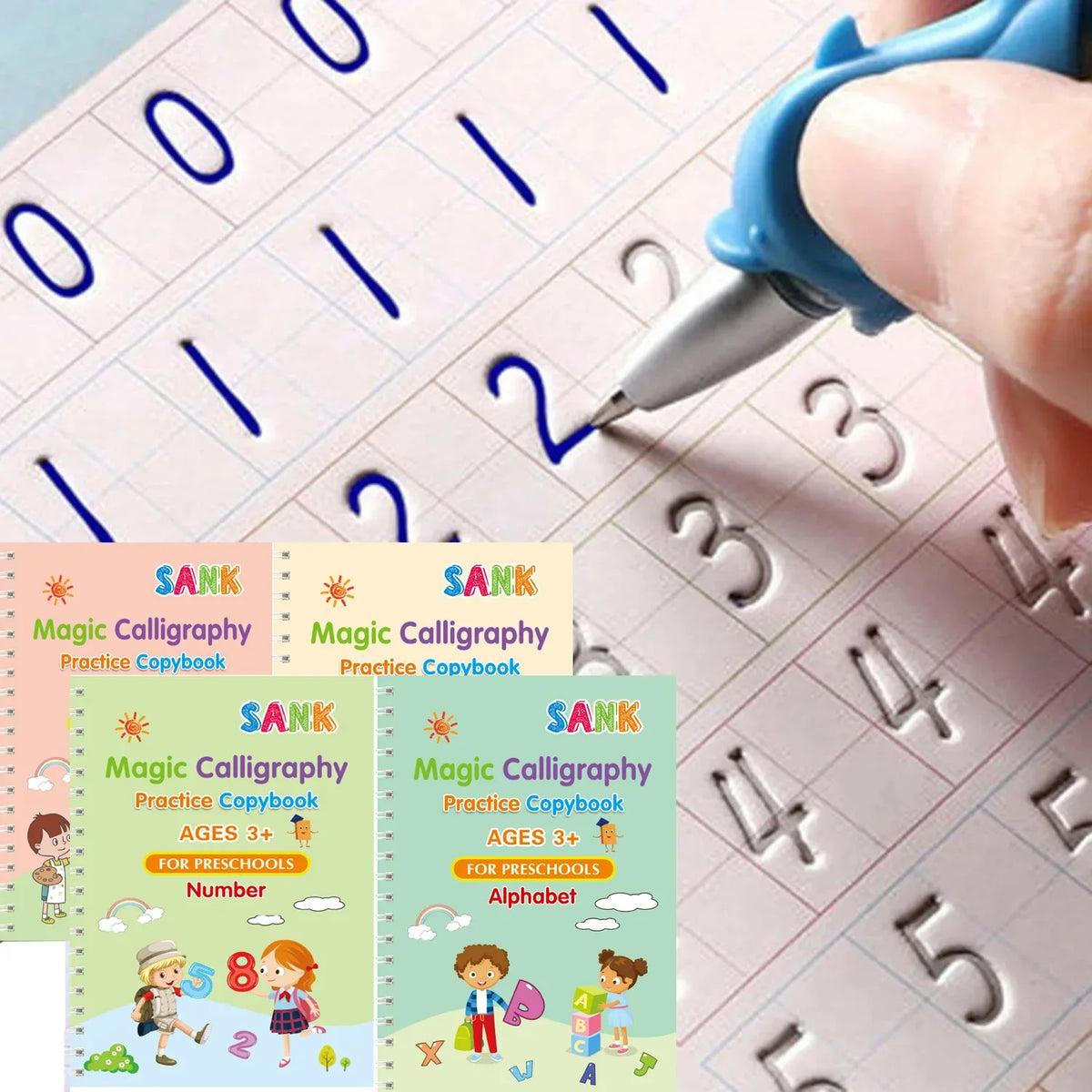 Sank Magic Practice Copybook Pen Preschools Kids Calligraphy English