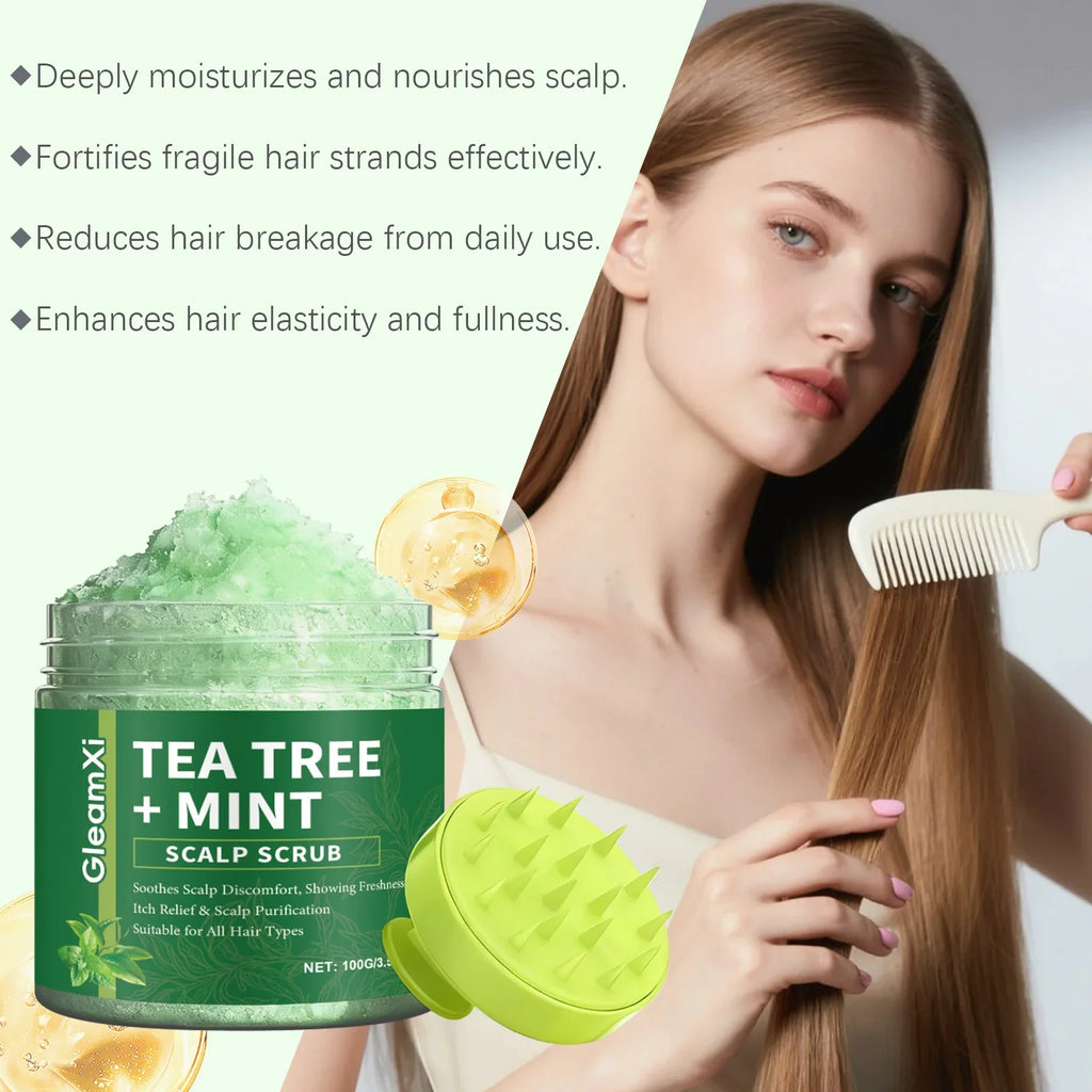 Gleamxi Tea Tree Scalp Scrub | Anti-Dandruff Deep Cleanse