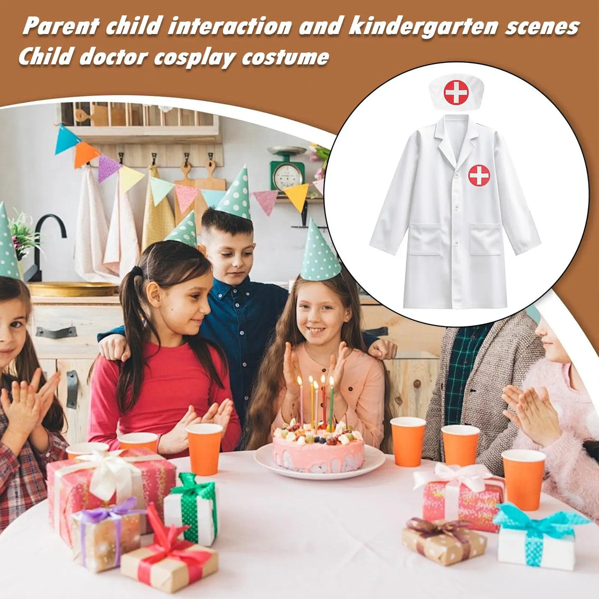 Kids Doctor Costume Dress-Up Set | Ages 3–8 | Machine Washable