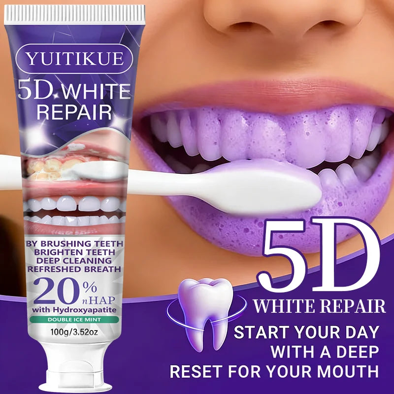 5D White Repair Toothpaste – 20% Hydroxyapatite Whitening 100g