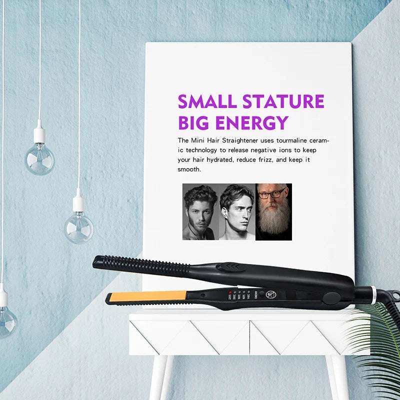 2-in-1 Ceramic Flat Iron Hair Straightener & Pencil Curler