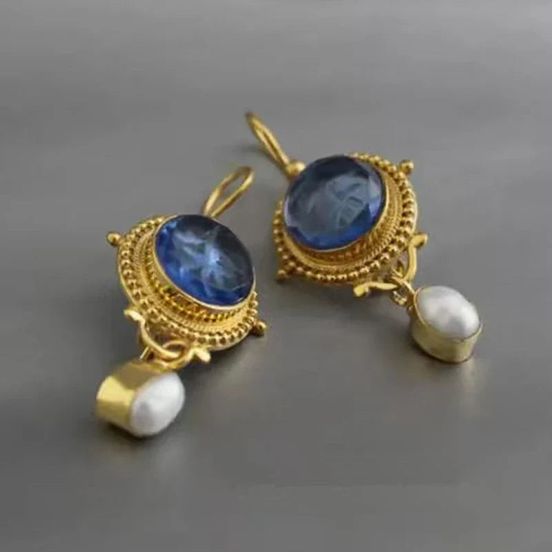 Huitan Vintage Pearl Drop Earrings – Bohemian Women's Jewelry