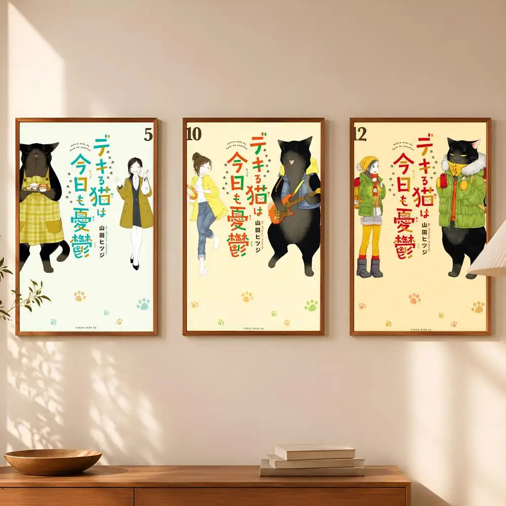 Cartoon Dekineko Self-Stick Wall Art Poster – Waterproof HD