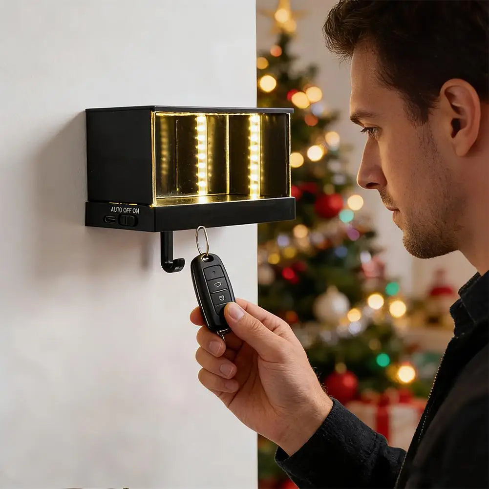 Infinity Garage LED Keychain – Infinite Mirror Illusion Key Holder