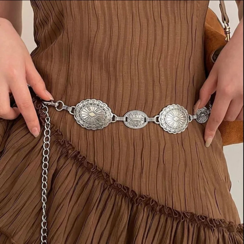 Bohemian Metal Waist Chain Belt – Retro Ethnic Style Women