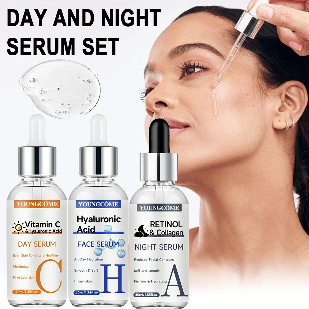 YOUNGCOME Vitamin C, Retinol & Hyaluronic Acid Serum Set