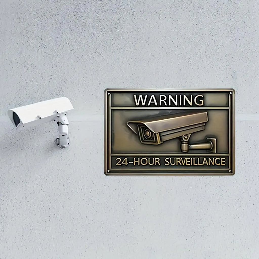 Vintage Metal CCTV Camera Warning Sign – Indoor & Outdoor