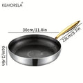 KEMORELA 316 Stainless Steel Honeycomb Non-Stick Wok Frying Pan