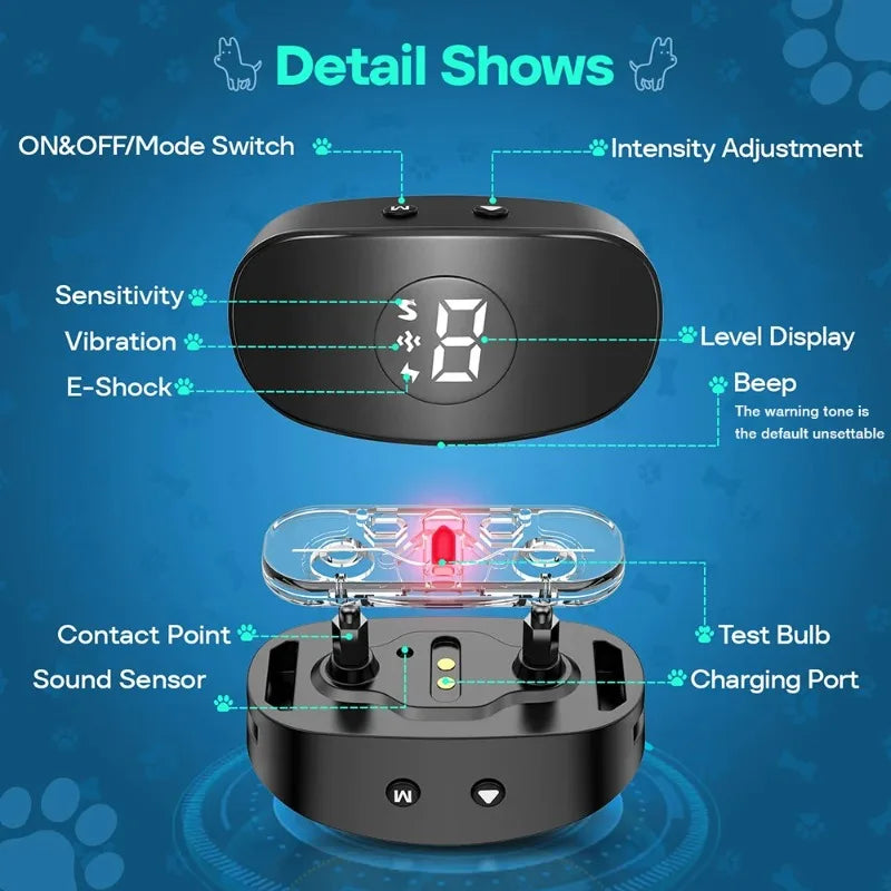 Waterproof Anti-Bark Dog Training Collar – Vibration & Beep
