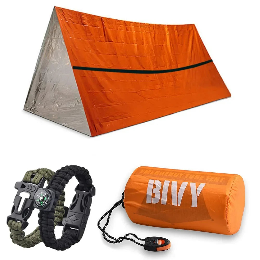 2-Person Emergency Survival Shelter Kit | Bivy Tent & Thermal Blanket