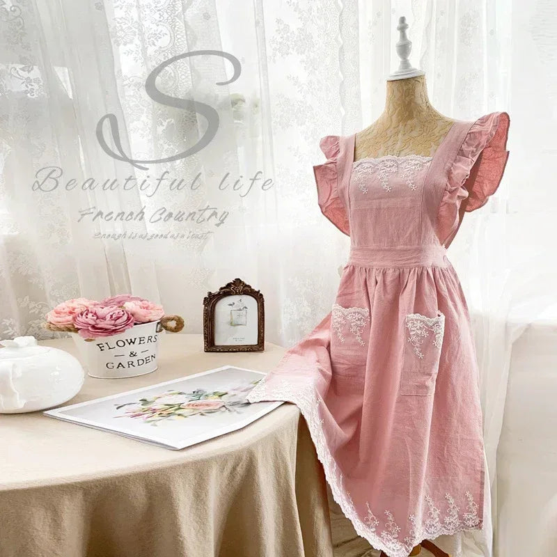Floral Cotton Full-Body Garden Apron – Japanese Smock