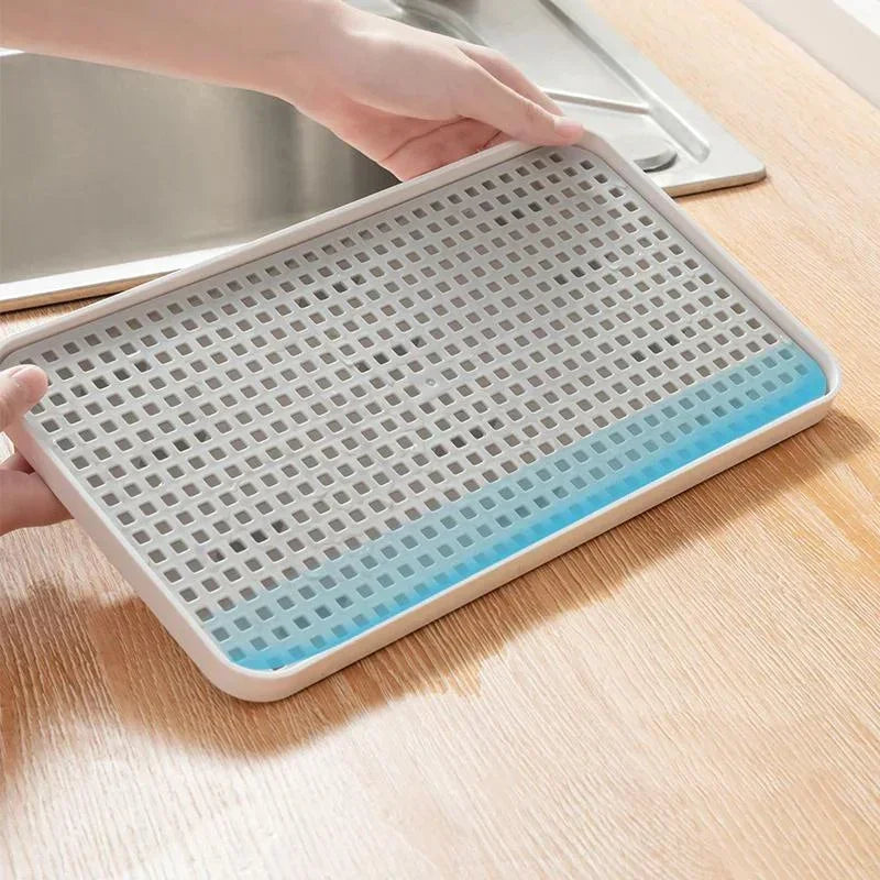 Double Layer Cup Storage Tray Dish Drainer Fruit Vegetable Washing