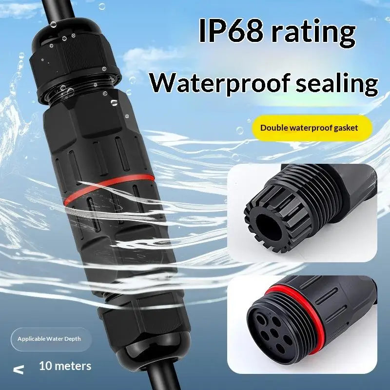 IP68 Waterproof Wire Connector 2-In 2-Out 2/3 Pin Terminal