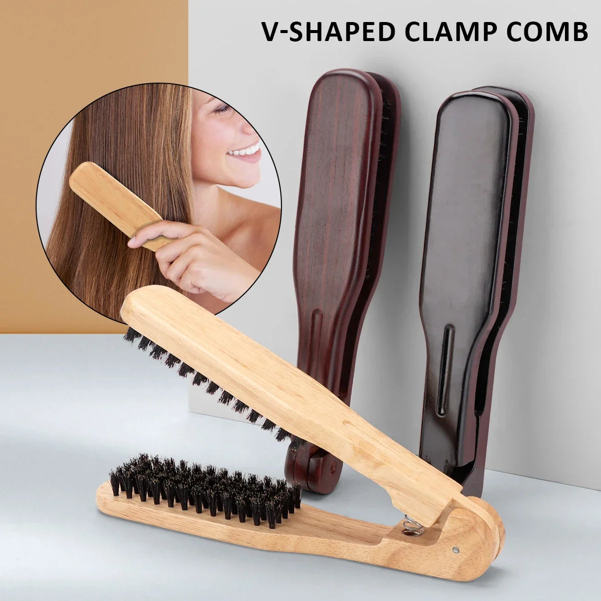 Wooden Double-Sided Hair Straightening Comb | Blow Dry Brush