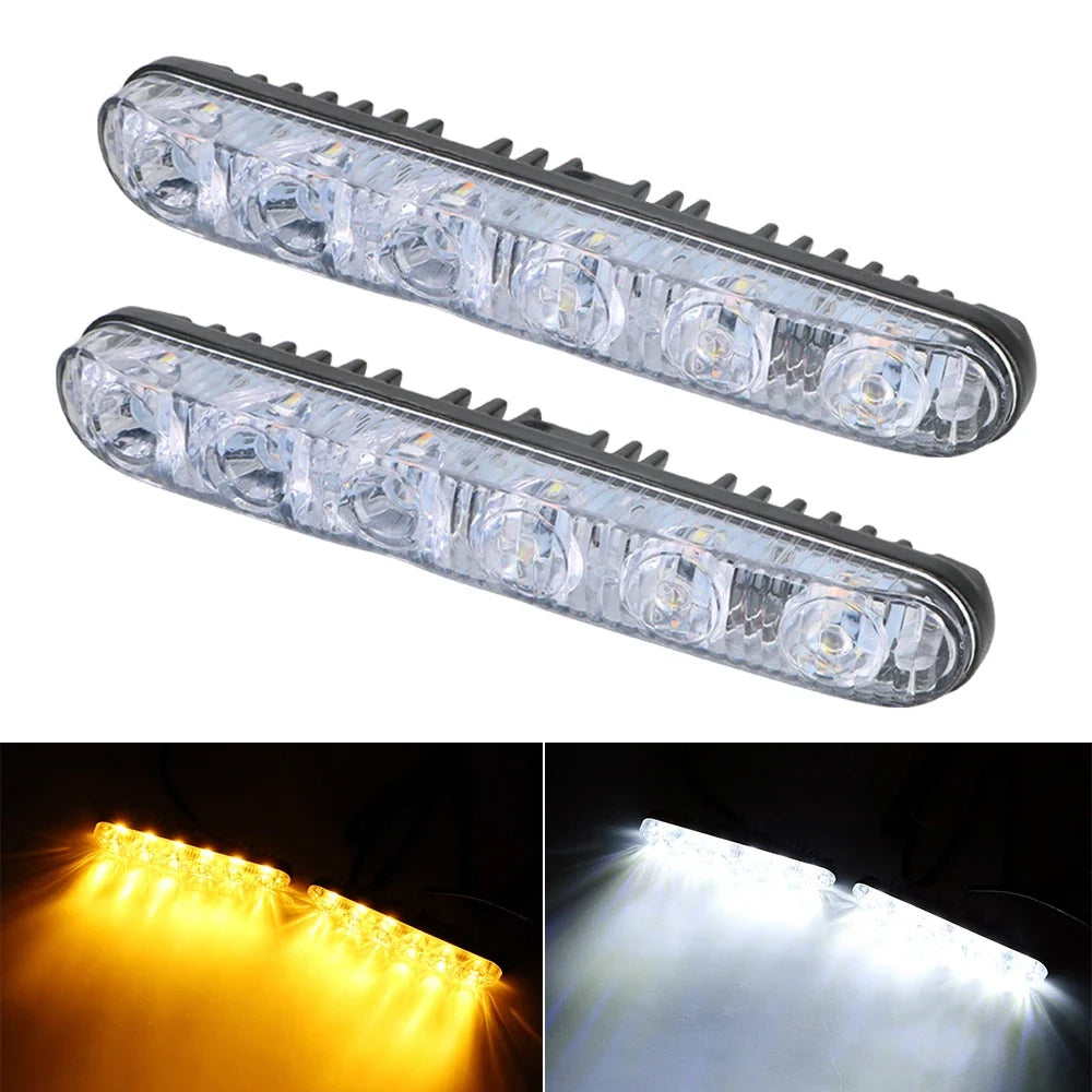 Universal DC 12V LED Daytime Running Lights with Turn Signal