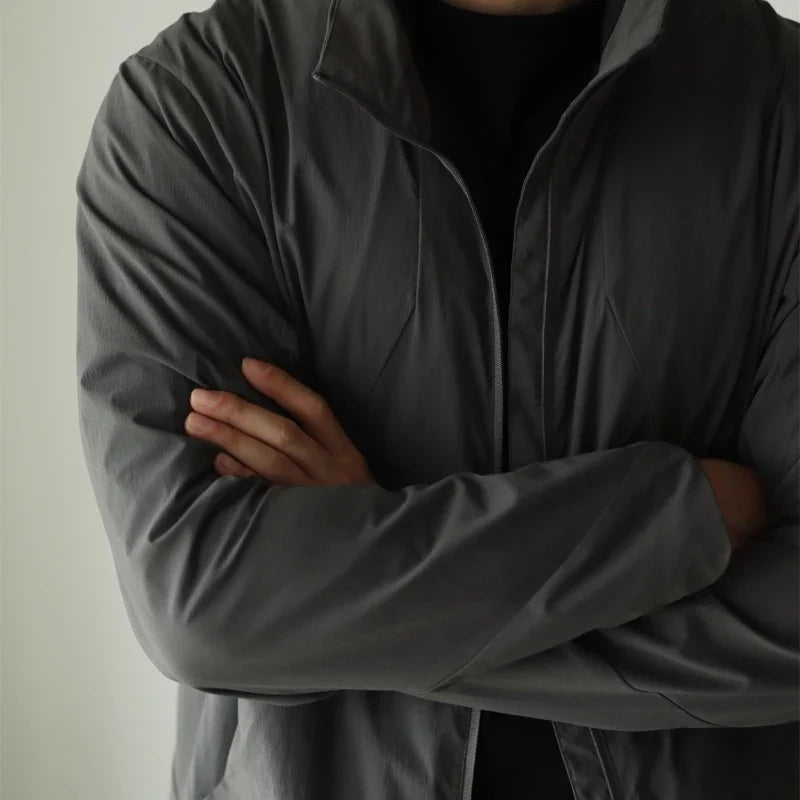 Men's Lightweight Stand-Up Collar Business Jacket | Windproof