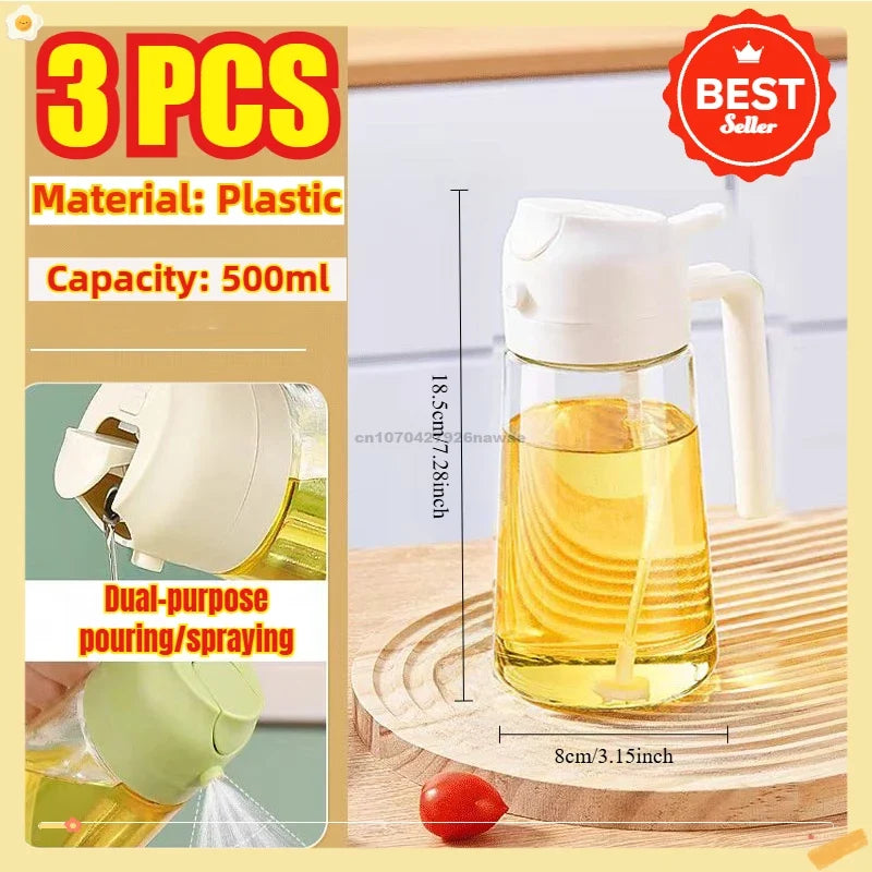 2-in-1 Oil Sprayer & Dispenser Bottle – 500ml Kitchen Spray