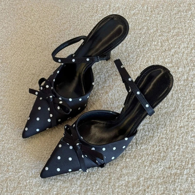 Women's Pointed Toe High Heel Sandals & Butterfly-Knot Mules