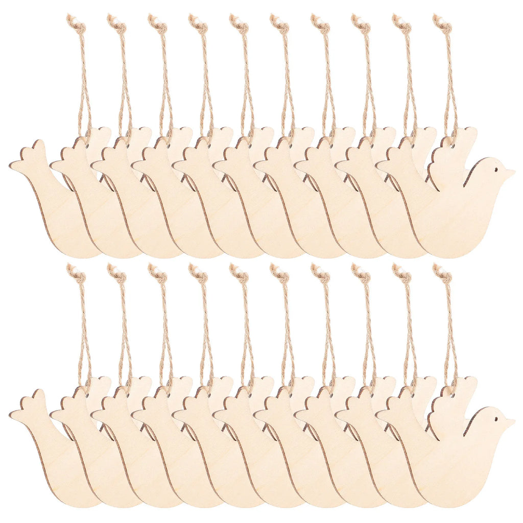 Unfinished Wooden Bird Cutouts DIY Craft Embellishments Twine