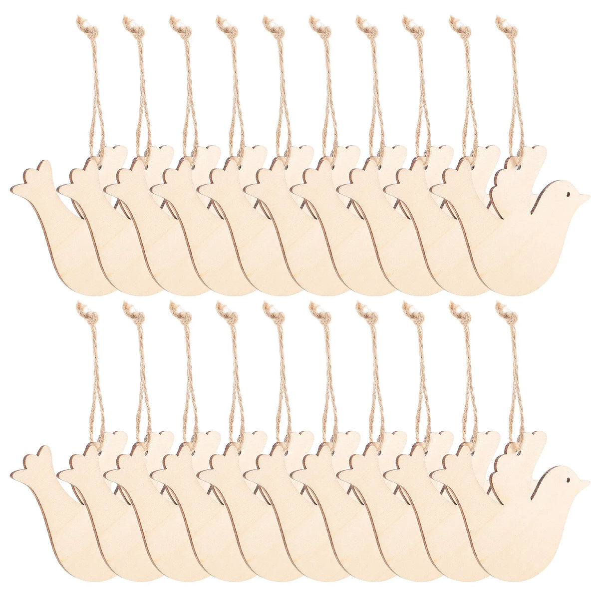 Unfinished Wooden Bird Cutouts DIY Craft Embellishments Twine