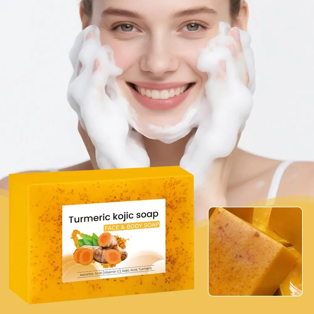 Turmeric Soap Lemon Acids Handmade Kojic Acid Natural Skincare Bar