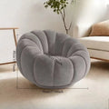 Lamb Wool Plush Pumpkin Single Sofa Chair – Cream Lounge Seat