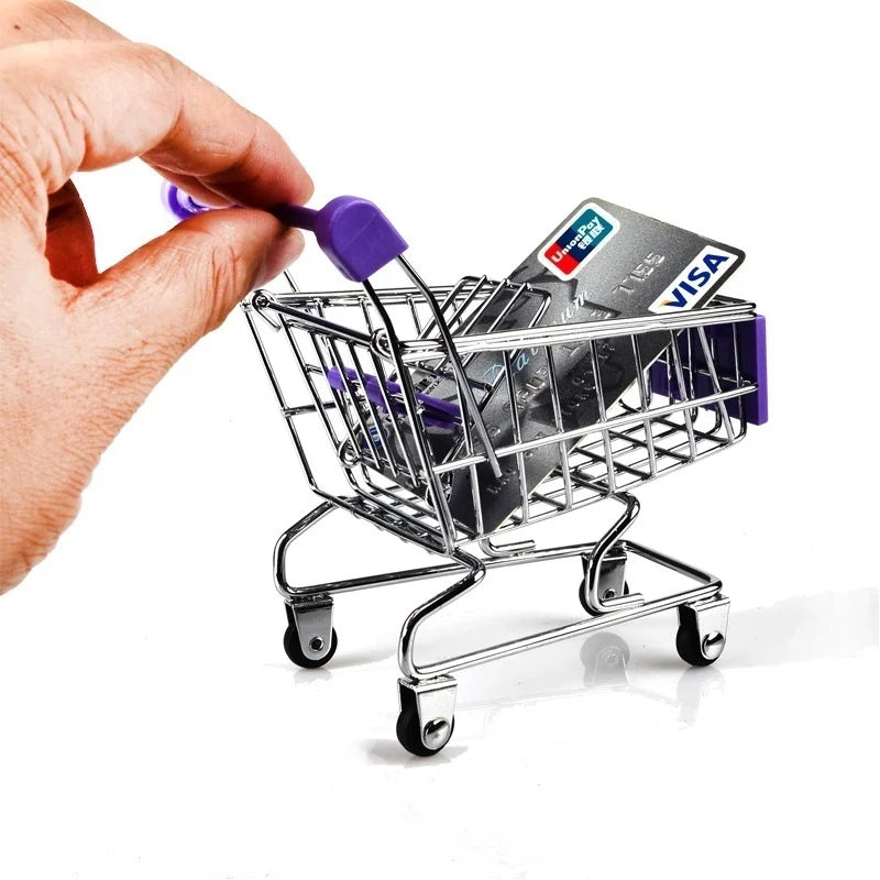 1:48 Mini Metal Shopping Cart – Miniature Toy & Home Decor