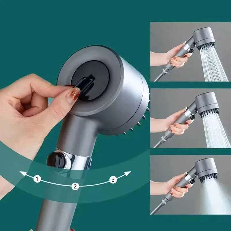 3-Mode Filtered Shower Head – Massage, Filter & Water Stop