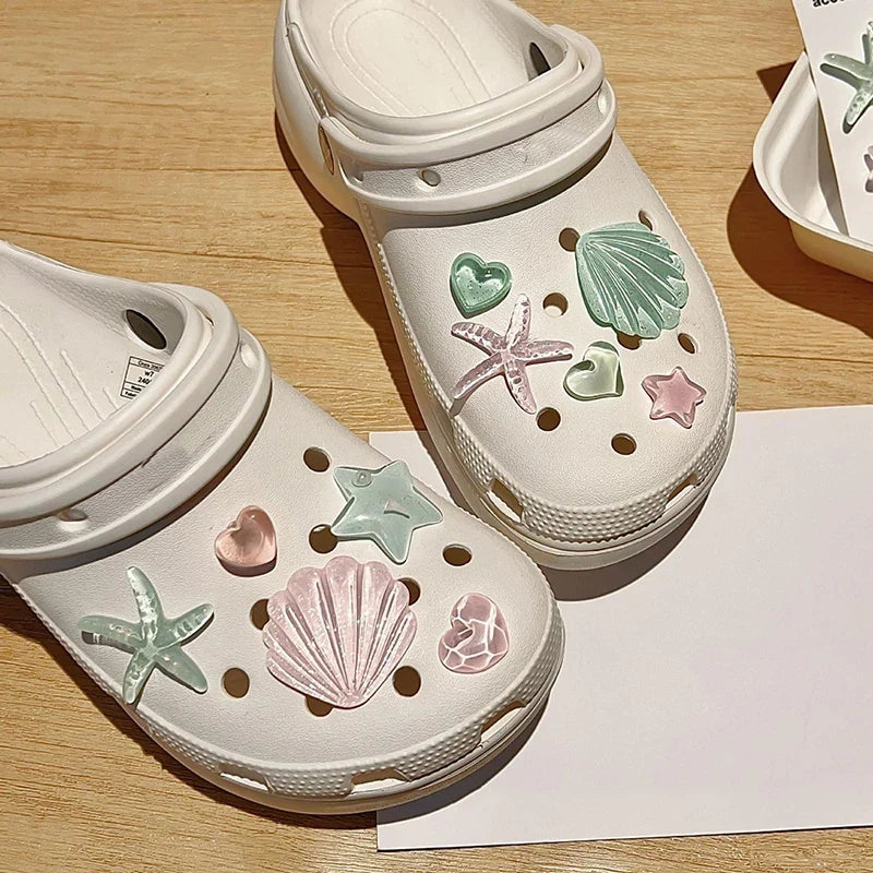 Starfish & Shell Resin Shoe Charms – DIY Clog Sandal Decor