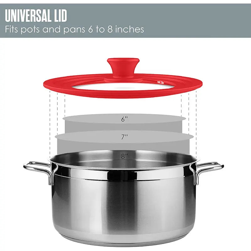 PGY Tempered Glass Pot Lid – Silicone Rim & Cool-Touch Handle