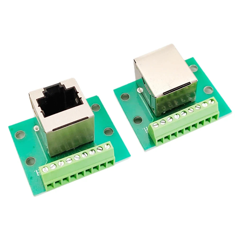 RJ45 Female Pitch Terminal Adapter Board Ethernet Port KF128-9P Screw