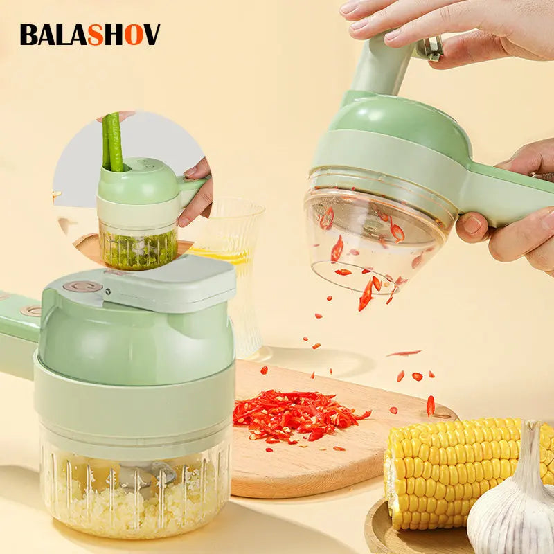 BALASHOV 4-in-1 Electric Food Chopper – Garlic Slicer & Grinder