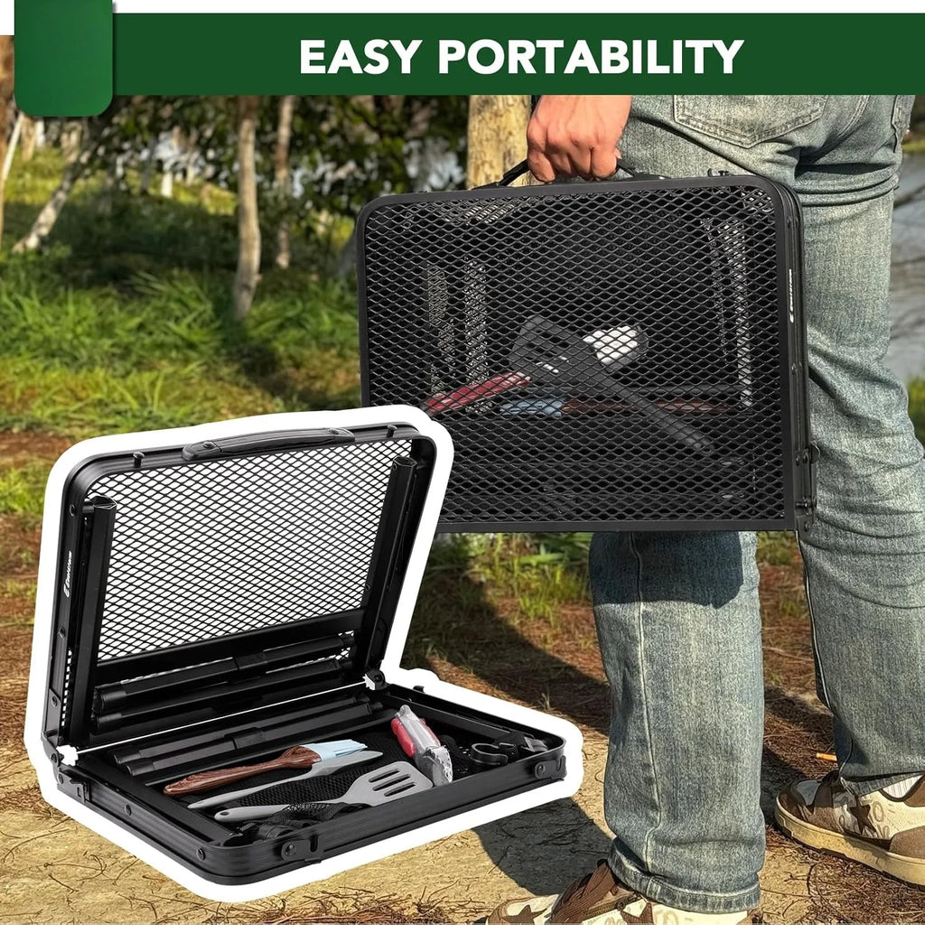 Aluminum Folding Camping Table | Height Adjustable & Portable