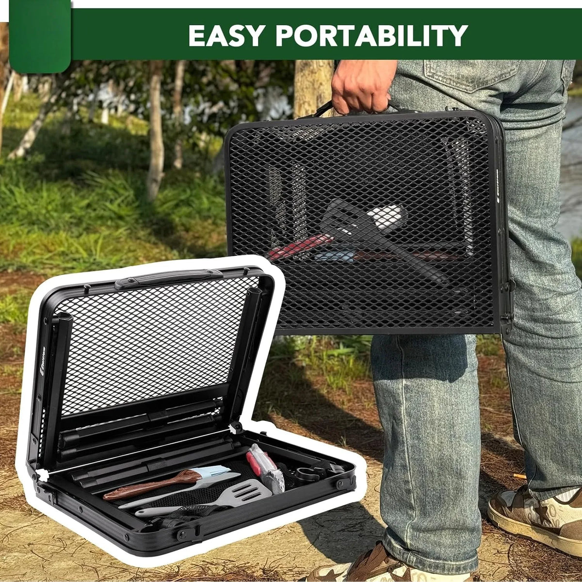 Aluminum Folding Camping Table | Height Adjustable & Portable