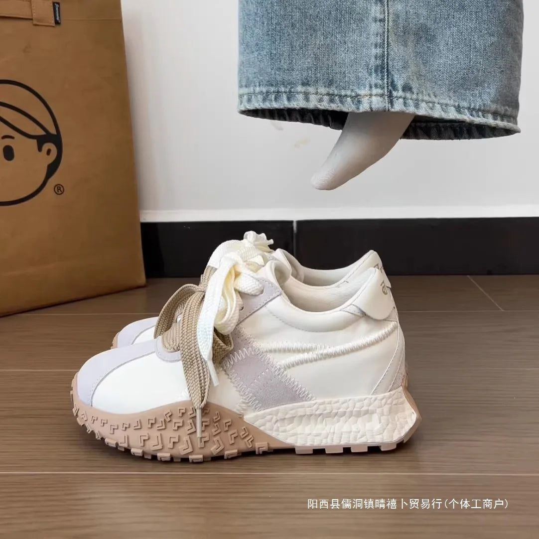 Women's Chunky Sneakers – Thick Sole Casual Lace-Up Shoes
