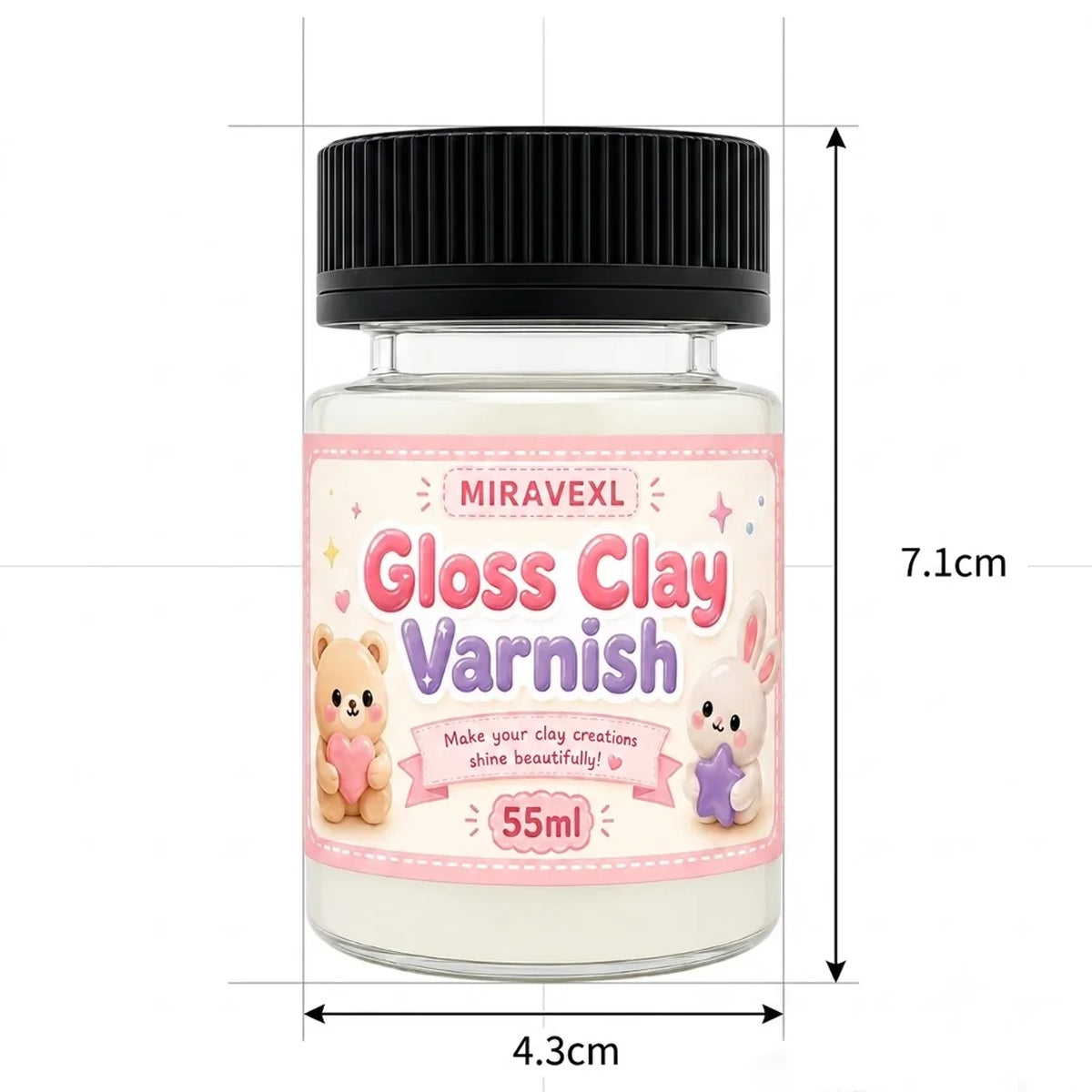 MIRAVEXL Gloss Clay Varnish 55ml | Polymer & Air-Dry Clay Sealer