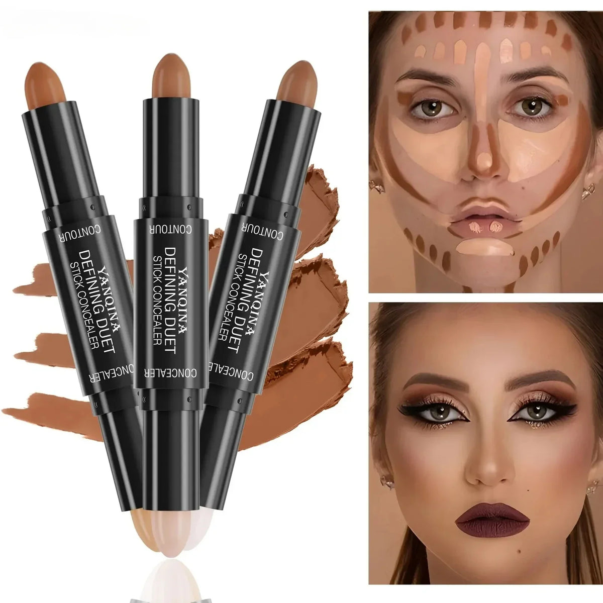 BIOAOUA Double-Head Contour & Concealer Stick | Long-Lasting