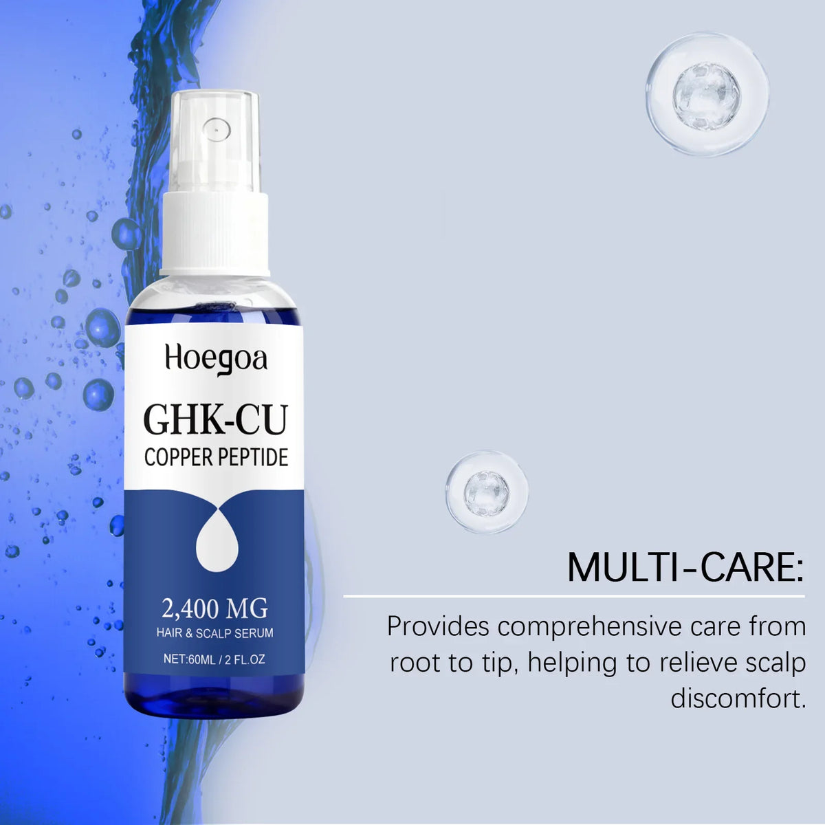 GHK-Cu Copper Peptide Hair Serum Spray 60ml – Strengthen & Nourish