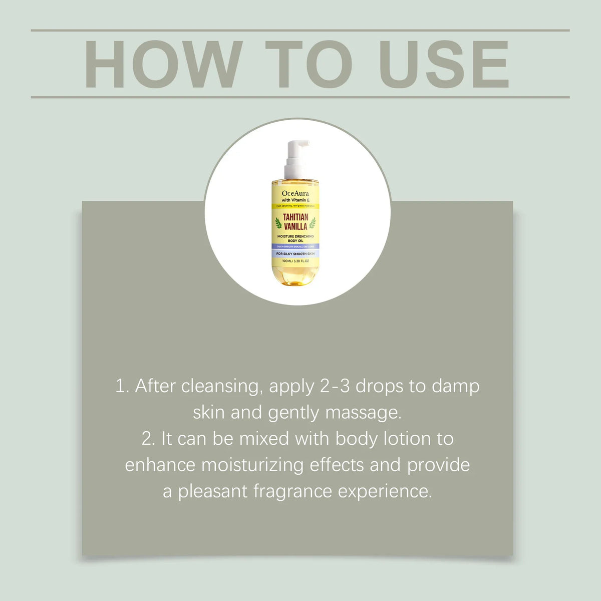 Vanilla Hydrating Body Oil Nourishing Soothing Brightening Silky