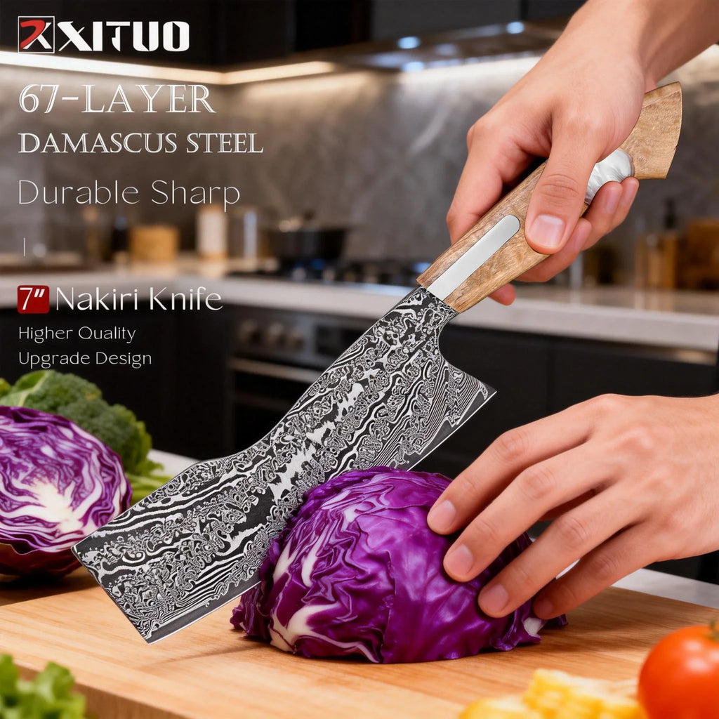 XITUO Damascus Steel Kitchen Knife Set 1–6 PCS | Japanese Chef