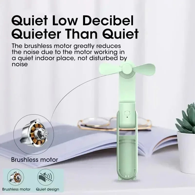 NOCCLILI USB Rechargeable Folding Mini Fan with Power Bank