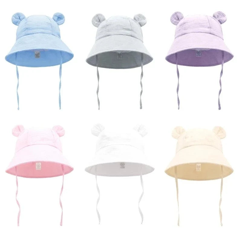 Baby Wide Brim Sun Hat | Soft Cotton Bucket Hat 0–3 Years