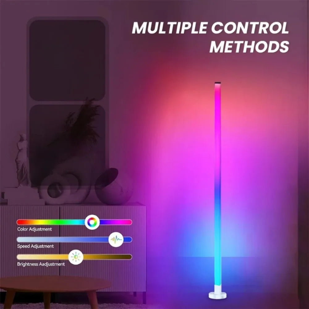 RGB Corner Floor Lamp – Dimmable APP & Remote Control LED