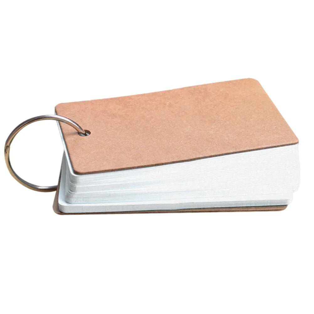 Portable Buckle Binder Flash Cards Memo Pad – 50 Blank Sheets