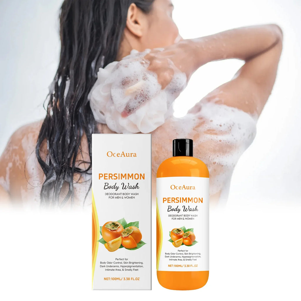 OceAura Persimmon Body Wash | Odor Control & Moisturizing Shower Gel