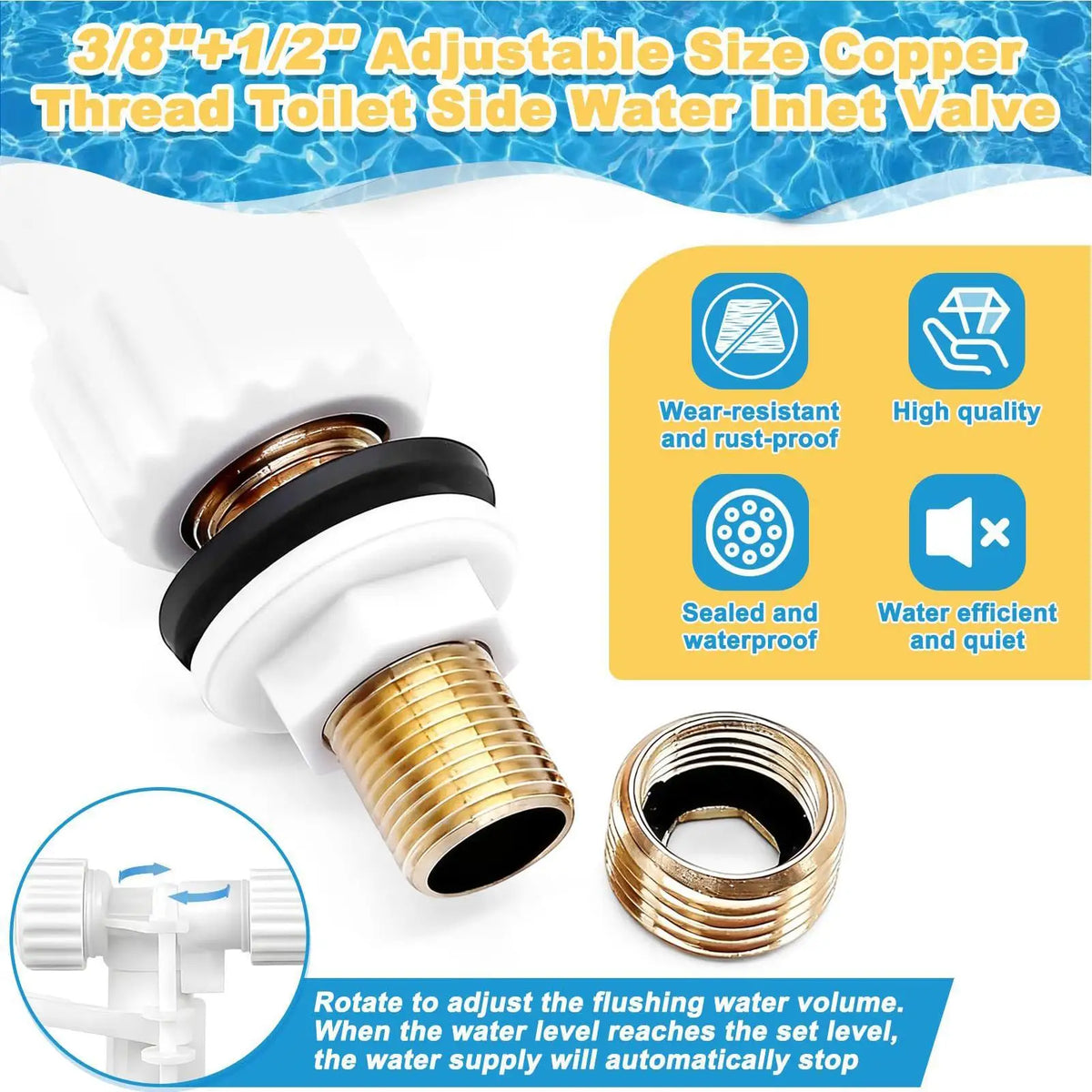Toilet Fill Valve Replacement Kit – Brass Float Valve for Tank