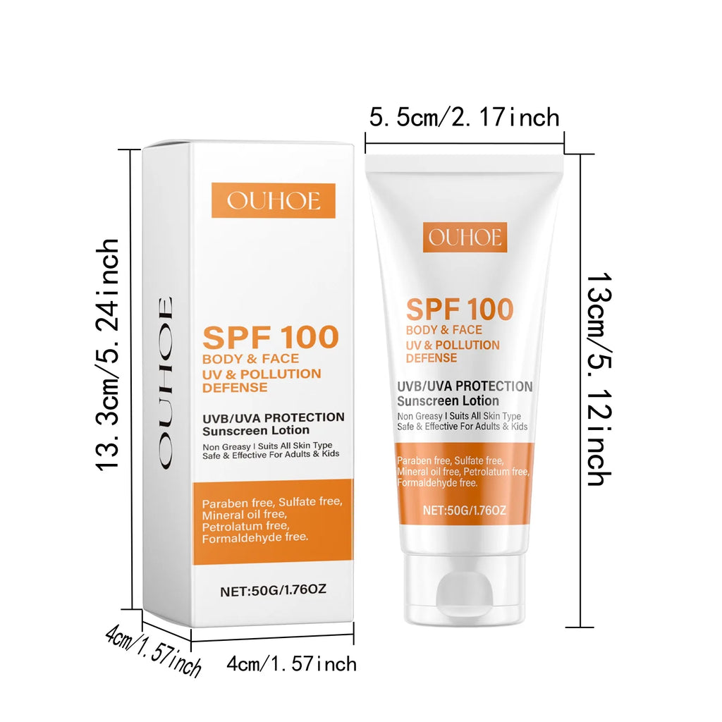 SPF 100 Hydrating Sunscreen Lotion | UVA UVB Protection 50g