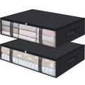 Large Under Bed Storage Bags Non-woven Clothes Organizer Clear Window