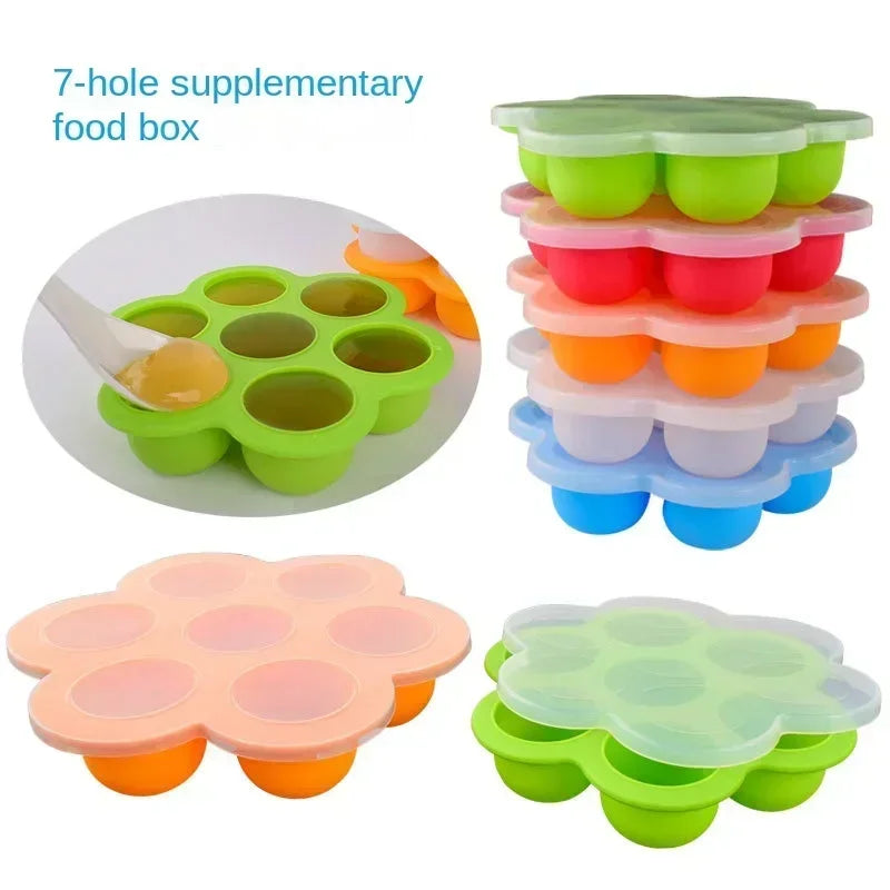Silicone 7-Hole Egg Bite Mold with Lid | BPA-Free Food Tray