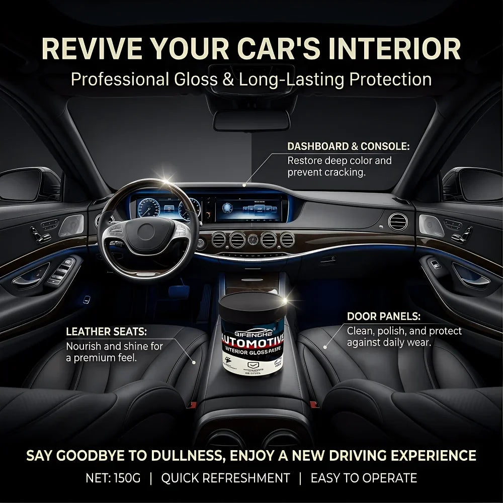150g Car Plastic Restorer, Dashboard Polish & Tire Shine Paste